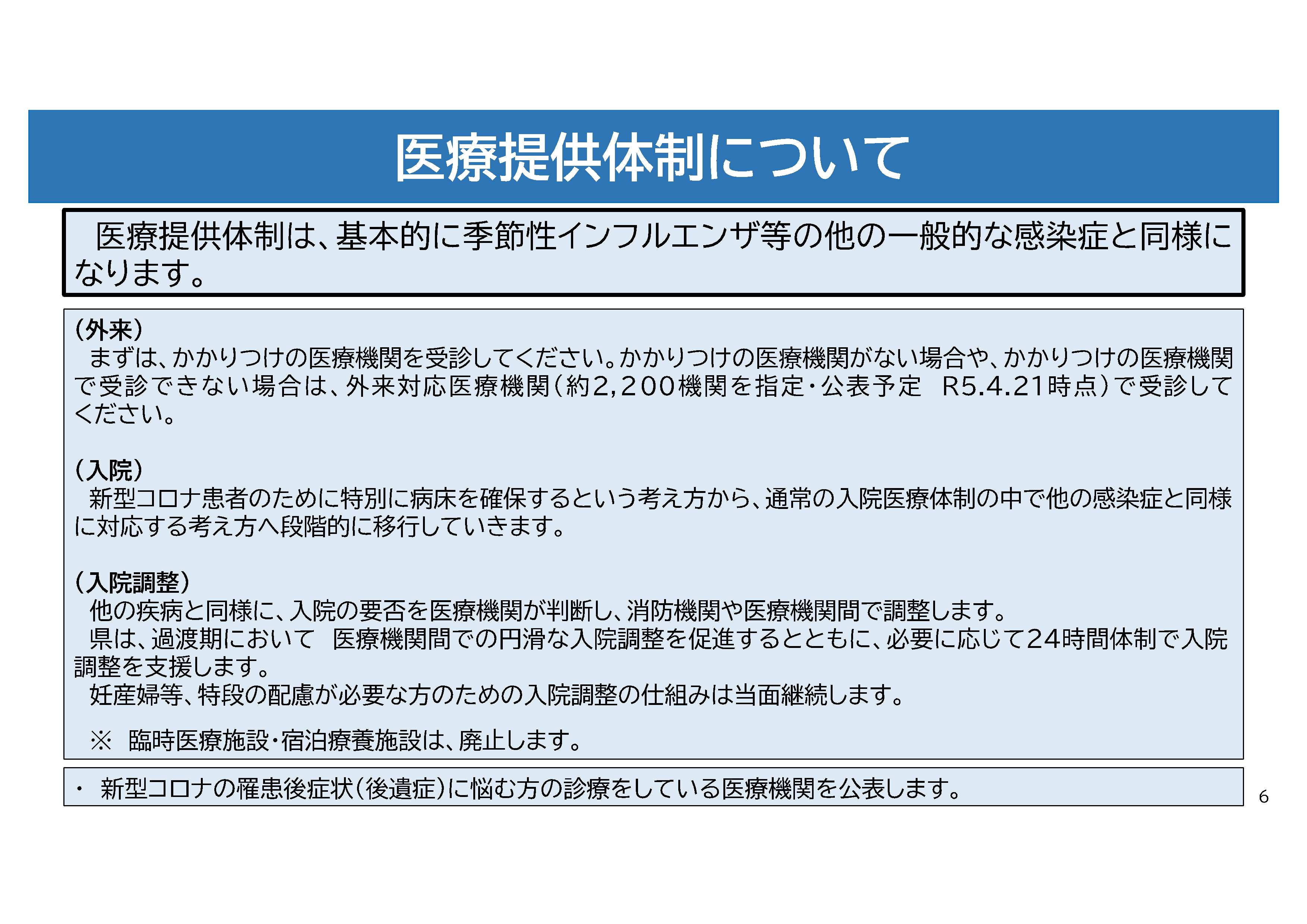 医療提供体制について