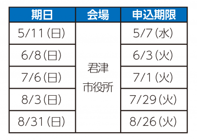 住まいの耐震相談日程表