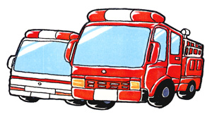 救急車と消防車のイラスト