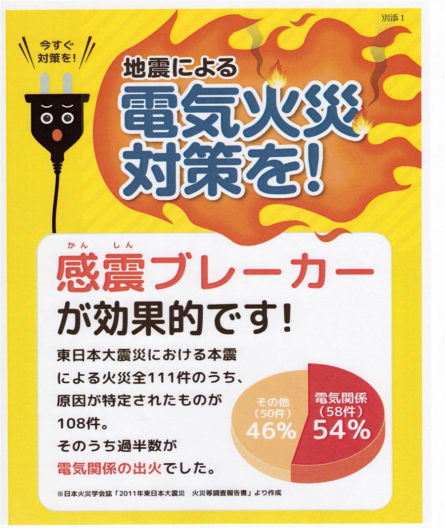 感震ブレーカー普及啓発チラシの画像