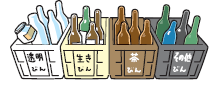 びん回収箱に入れる