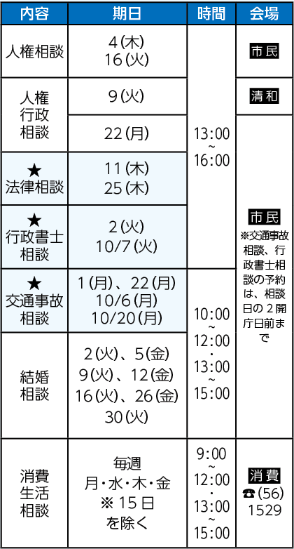 日程表