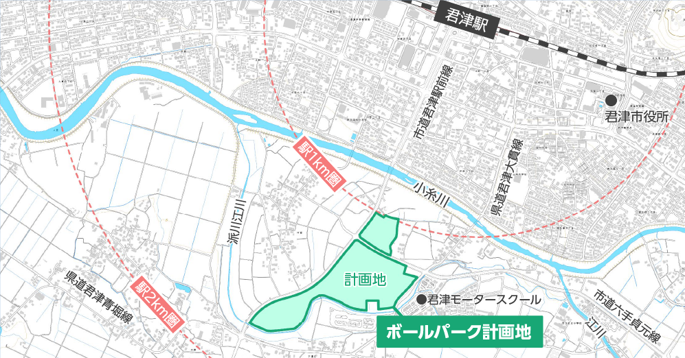 ボールパークの位置