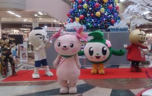 東金市のやっさくん、富津市のふっつん、白井市のなし坊が一緒に「きて！みて！きみぴょん！」を踊ってくてたよ♪